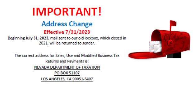 Address Change for Tax Payments
